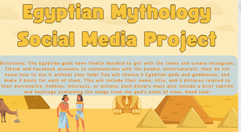 Preview of Ancient Egyptian Social Media Project- Mythology-Canva integration