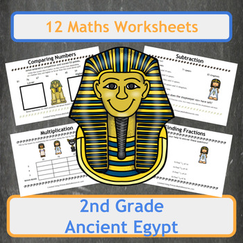 Preview of Ancient Egyptian Themed Maths Worksheets - 2nd Grade