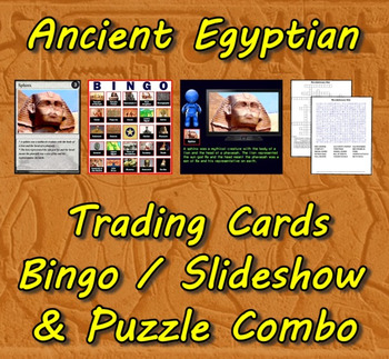 Preview of Ancient Egyptian Trading Cards, Bingo/Slideshow and Puzzle Combo
