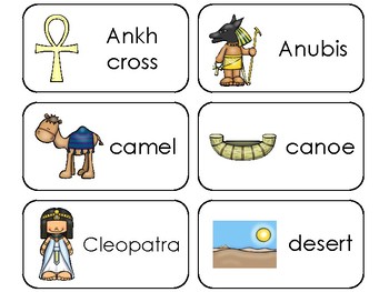 Preview of Ancient Egyptians Printable Flashcards. Preschool-3rd Grade Ancient History