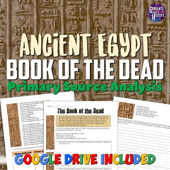 Preview of Ancient Egypt Book of the Dead Primary Source Analysis Worksheet