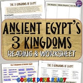 Ancient Egypt's Kingdoms Reading & Worksheet