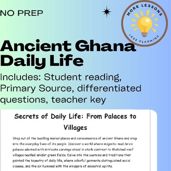 Preview of Ancient Ghana Daily Life: Reading Comprehension