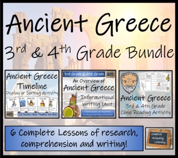 Preview of Ancient Greece Display Close Reading & Writing Bundle 3rd Grade & 4th Grade