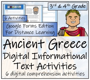 Preview of Ancient Greece Close Reading Activity Bundle Digital & Print | 3rd & 4th Grade