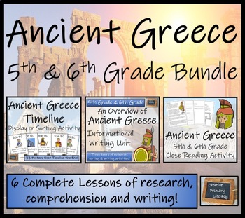 Preview of Ancient Greece Display Sorting Close Reading & Writing Bundle 5th & 6th Grade
