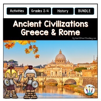 Preview of Ancient Civilizations Greece and Rome Bundle Passages Activities Worksheets Map