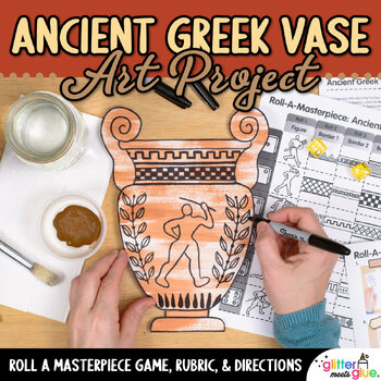 Preview of Ancient Greece Art Lesson: Roll A Greek Vase Middle School Art Project Templates