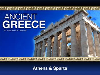 Preview of Ancient Greece Athens and Sparta PowerPoint with Guided Outline