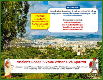 Preview of Ancient Greece: Athens vs Sparta Digital Project BUNDLE | Distance Learning