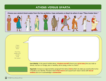Ancient Greece: Athens vs Sparta 3 Graphic Organizers | Distance Learning