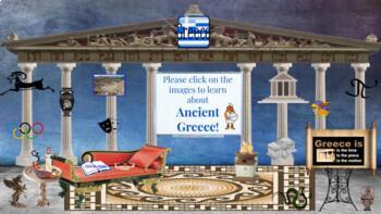 Preview of Ancient Greece Virtual Classroom Template Thematic Unit w/Activities