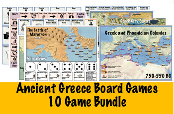 Preview of Ancient Greece Board Game Bundle (10 printable social studies games)