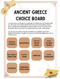 Ancient Greece Choice Board Activities BUNDLE