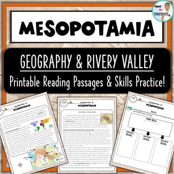 Preview of Mesopotamia: Geography and River Valley- FREE Reading Passages & Skills Task!