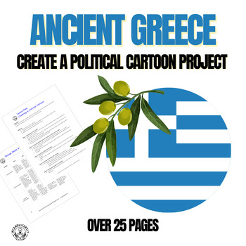 Preview of Ancient Greece Create a Political Cartoon Project: Grades 5-12
