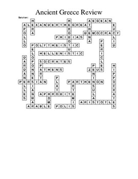 Ancient Greece Word Search Puzzle Key printable brackets