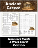 Ancient Greece Crossword Puzzle & Word Search Combo