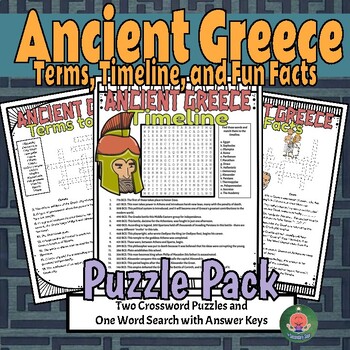 Preview of Ancient Greece Crossword Puzzle and Word Search Pack