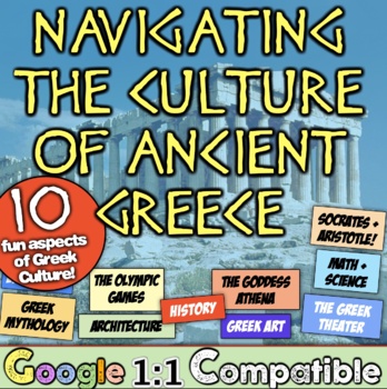 Preview of Ancient Greece Stations Activity for Greek Culture, Mythology, Olympics, Art
