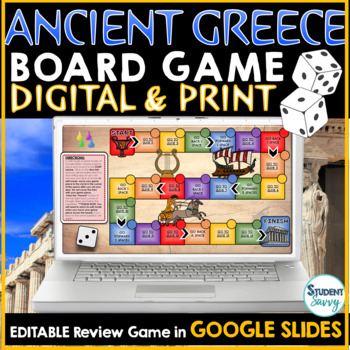 Preview of Ancient Greece Digital Game Google Slides | Review Digital Board Game