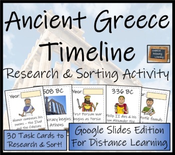 Preview of Ancient Greece Digital Timeline Research and Sorting Activity | Digital & Print