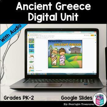 Preview of Ancient Greece Digital Unit for Early Readers, Google Slides with Audio