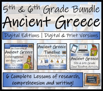 Preview of Ancient Greece Timeline & Activity Bundle Digital & Print | 5th & 6th Grade