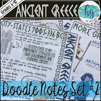 Preview of Ancient Greece Doodle Notes Set 2 for Greek City-States