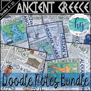 Preview of Ancient Greece Doodle Notes and Digital Guided Notes Bundle