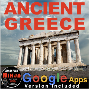 Preview of Ancient Greece Unit: PPTs, Guided Notes, Worksheets, Kahoot, Test + Google Apps