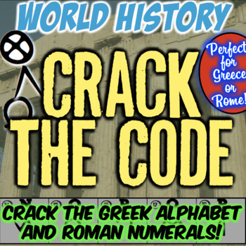 Preview of Ancient Greece Escape Room | Crack Greek Phoenician Alphabet+ Roman Numerals
