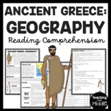Ancient Greece Geography Reading Comprehension Worksheet Greek