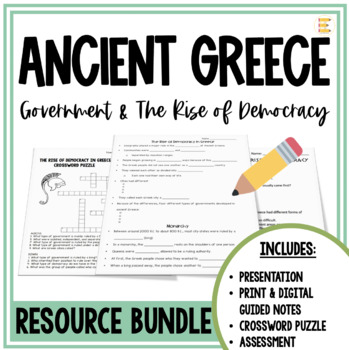 Preview of Ancient Greece Government Lesson Bundle- Monarchy, Oligarchy, Tyranny, Democracy