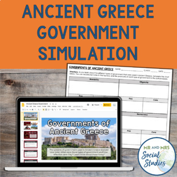 Preview of Ancient Greece Government Simulation Activity | Monarchy, Oligarchy, Democracy