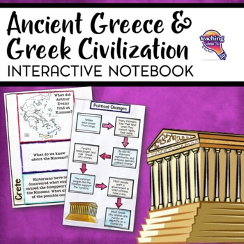 Preview of Ancient Greece & Greek Civilization Interactive Notebook Unit 6th Grade INB