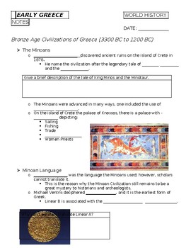 Preview of Ancient Greece Guided Notes
