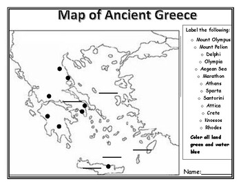Ancient Greece Map Activity Worksheets Teachers Pay Teachers