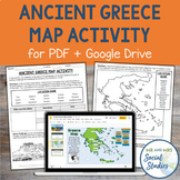 Ancient Greece Map Activity for PDF and Google Drive | Geo