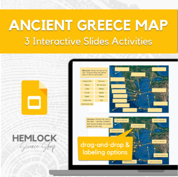 Preview of Ancient Greece Map - drag-and-drop, labeling map activity in Slides