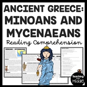 Preview of Ancient Greece Minoans and Mycenaeans Reading Comprehension Worksheet Greek