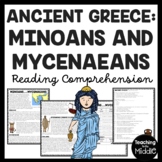 Ancient Greece Minoans and Mycenaeans Reading Comprehensio