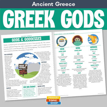 Preview of Ancient Greece - Greek Gods and Goddesses