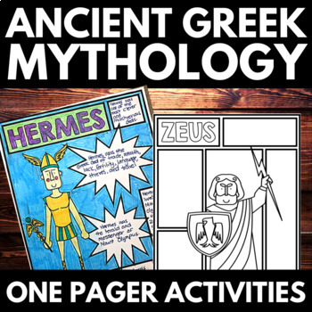 Preview of Ancient Greece Mythology Unit - One Pagers - Greek Mythology Projects Activities