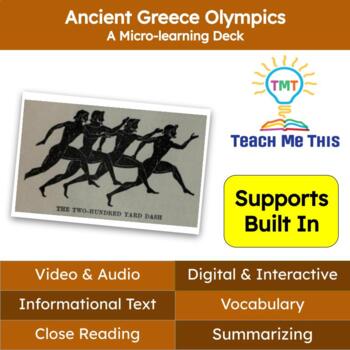 Preview of Ancient Greece Olympics Informational Text Reading Passage and Activities