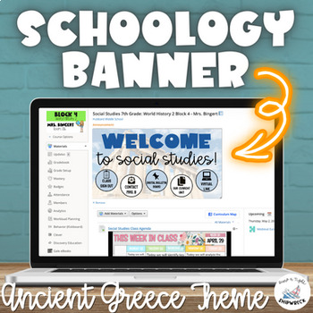 Preview of Ancient Greece Parthenon Schoology Banner Header for Social Studies