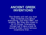 Ancient Greece Powerpoint Ancient Greek Inventions