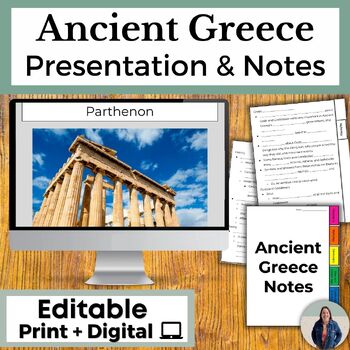 Preview of Ancient Greece Presentation with Guided Notes & Ancient Greece Map Activity