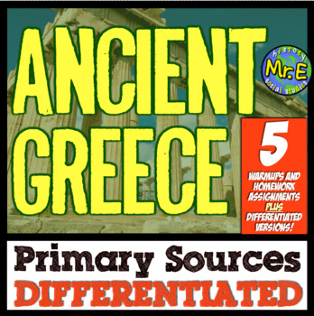 Preview of Ancient Greece Reading Passages | Differentiated Ancient Greece Primary Sources