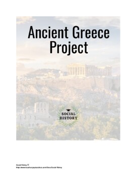 Preview of Ancient Greece Project (choice of project w/ rubric)